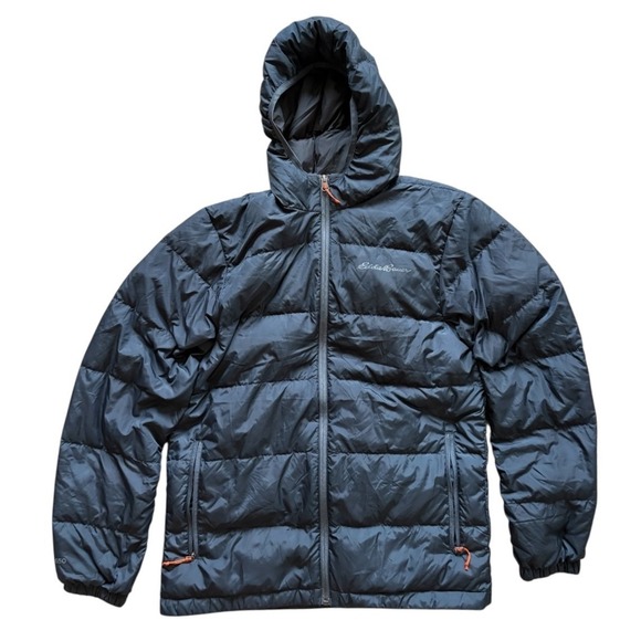 Eddie Bauer Other - Eddie Bauer Mens Down Jacket Size Small Wide Channel Hooded EB650 Puffer Gray